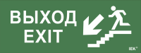 Самоклеющая этикетка 240х90мм \"Выход/лестница вниз/фигура\" IEK