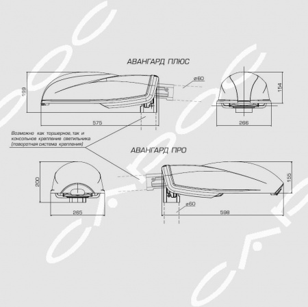 Светильник уличный консольный Авангард Про Плюс AVGpr-150N – №2