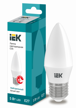 Лампа светодиодная C35 свеча 5Вт 230В 4000К E27 IEK – №1