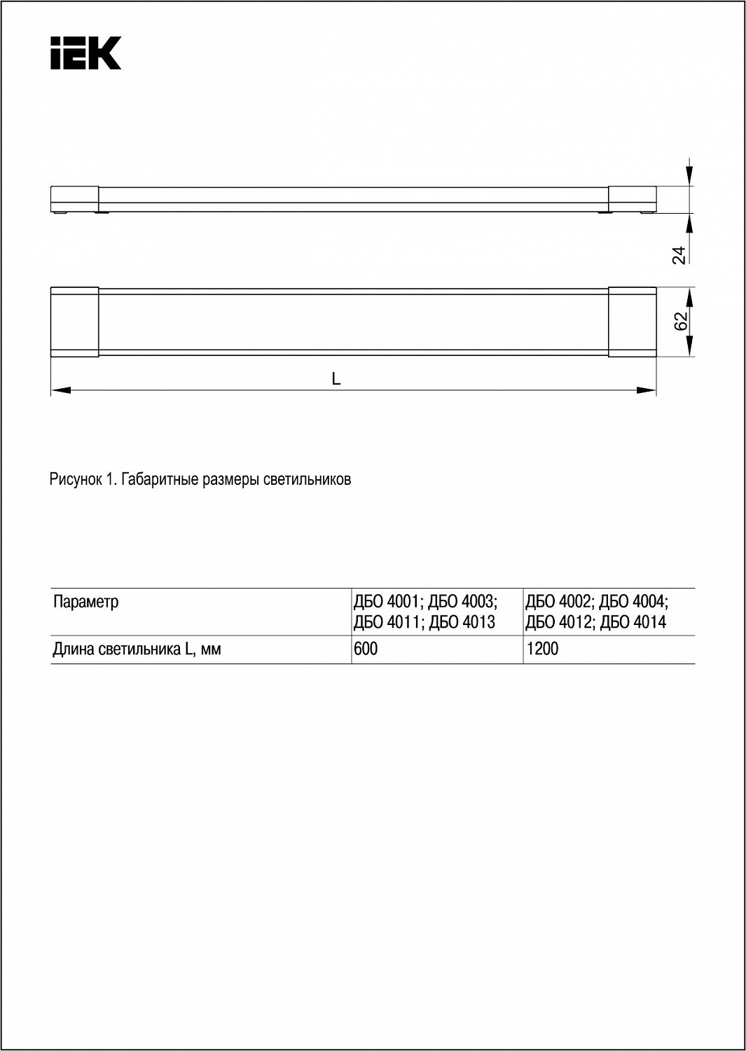 Светильник светодиодный линейный ДБО 4014 36Вт 6500К IP20 1200мм призма IEK